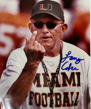 Larry Coker Autographed Hurricanes 8x10 Photo