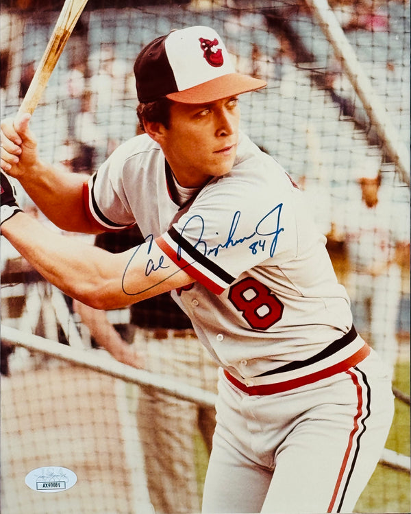 Cal Ripken Jr. Autographed 8x10 Baseball Photo (JSA)