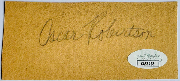 Oscar Robertson Autographed Vintage Cut Signature (JSA)