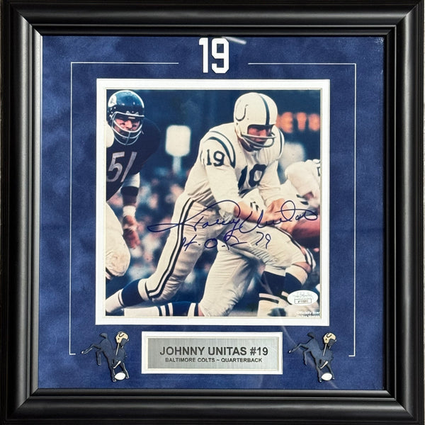 Johnny Unitas Autographed Framed 8x10 Photo (JSA)