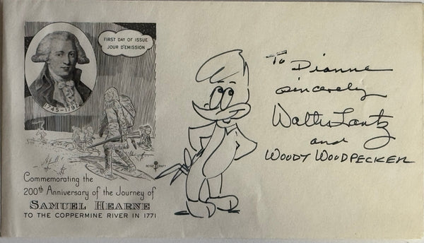 Walter Lantz signed First Day Cover "Woody Woodpecker" cartoonist autograph (JSA)