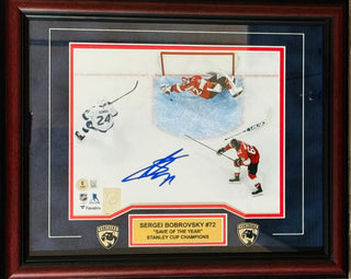 Sergei Bobrovsky Autographed 2024 Save Of The Year 8x10 Framed Photo (Beckett Witness)