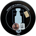 Gustav Forsling Autographed Panthers Stanley Cup Champions Puck (Beckett Witness)