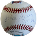 Hank Aaron Signed "715 HR" Official National League Ball L/E 33 Cent Stamp #512/2000 (JSA)