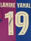 Lamine Yamal Autographed Barcelona Home Kit Framed Jersey (Beckett Witness)