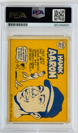 Hank Aaron Autographed 1970 Topps Card #462 (PSA)