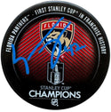 Gustav Forsling Autographed Panthers Stanley Cup Champions Puck (Beckett Witness)