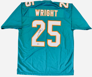 Jaylen Wright Autographed Miami Dolphins Custom Jersey (Beckett)