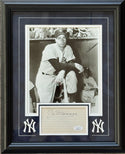 Joe DiMaggio Autographed 3x5 Index Card Framed (JSA)