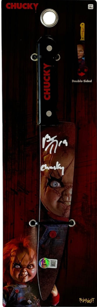 Matthew Tkachuk Autographed Chucky Double Sided Knife (Beckett Witness)