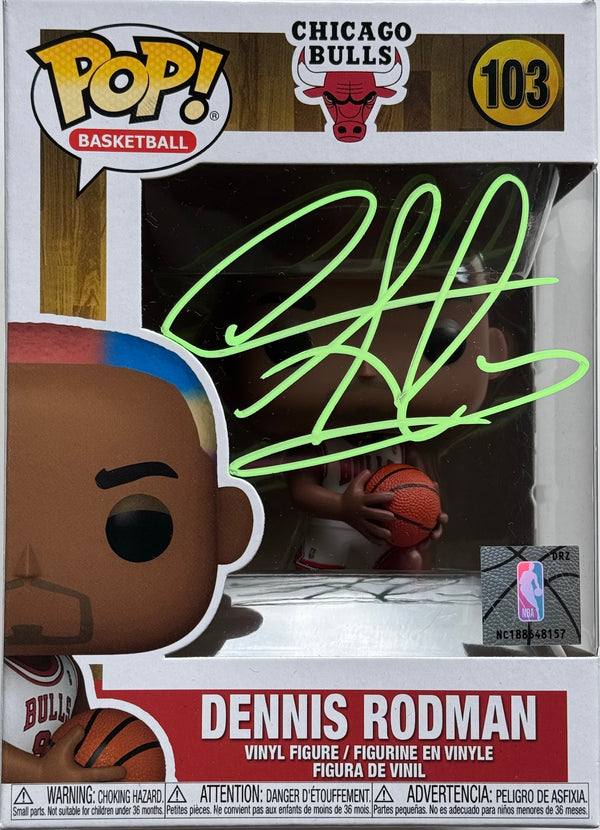 Dennis Rodman Autographed Chicago Bulls Funko Pop #103 (JSA)