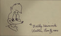 Walter Lantz signed index card "Woody Woodpecker" cartoonist autograph  (JSA)