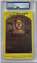 Joe DiMaggio Autographed Hall of Fame Plaque Postcard (PSA)