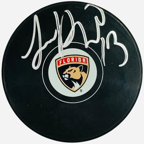 Sam Reinhart Autographed Florida Panthers Puck (Beckett)