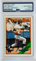 Kirk Gibson Autographed 1988 Topps Card #605 (PSA)