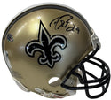 Drew Brees Autographed Saints Mini Helmet (Leaf)