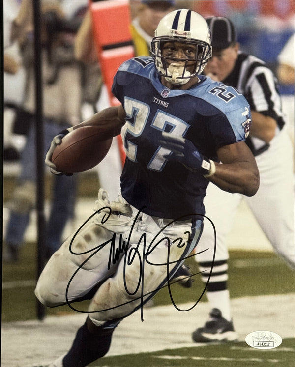 Eddie George Autographed Titans 8x10 Photo (JSA)