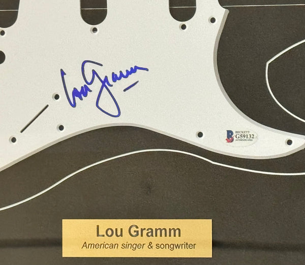 Lou Gramm autographed framed guitar pickguard (Beckett)