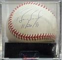 Barry Bonds Autographed Official National League Baseball (PSA) NM-MT 8