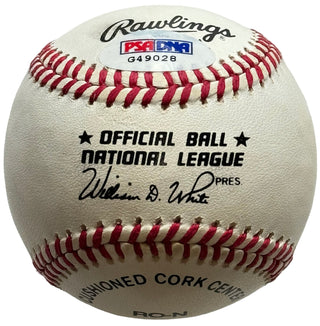 Hank Aaron Autographed Official National League Baseball (PSA)