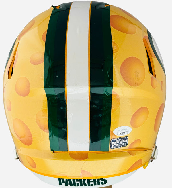 Aaron Rodgers & Brett Autographed Authentic Full Size Helmet (JSA)