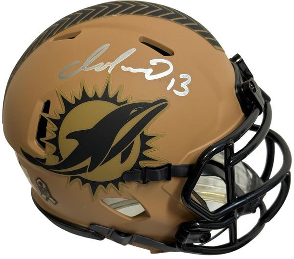 Dan Marino Autographed Dolphins Salute To Service Mini Helmet (Beckett)