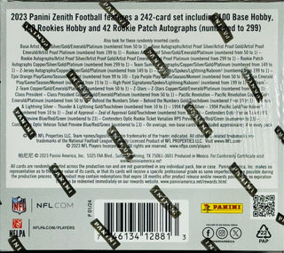 2023 Panini Zenith Football Hobby Box