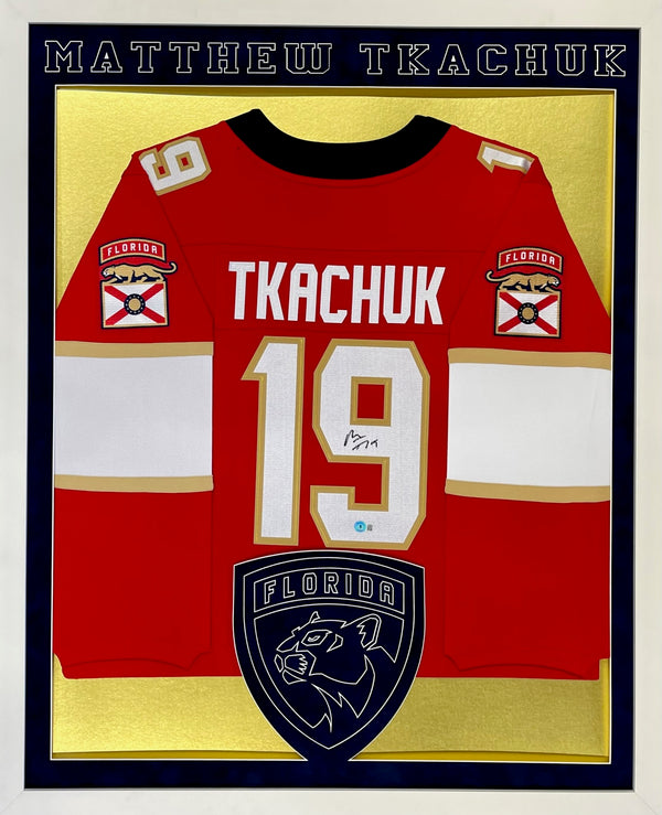 Matthew Tkachuk Autographed Framed Panthers Authentic Breakaway Jersey (BAS)