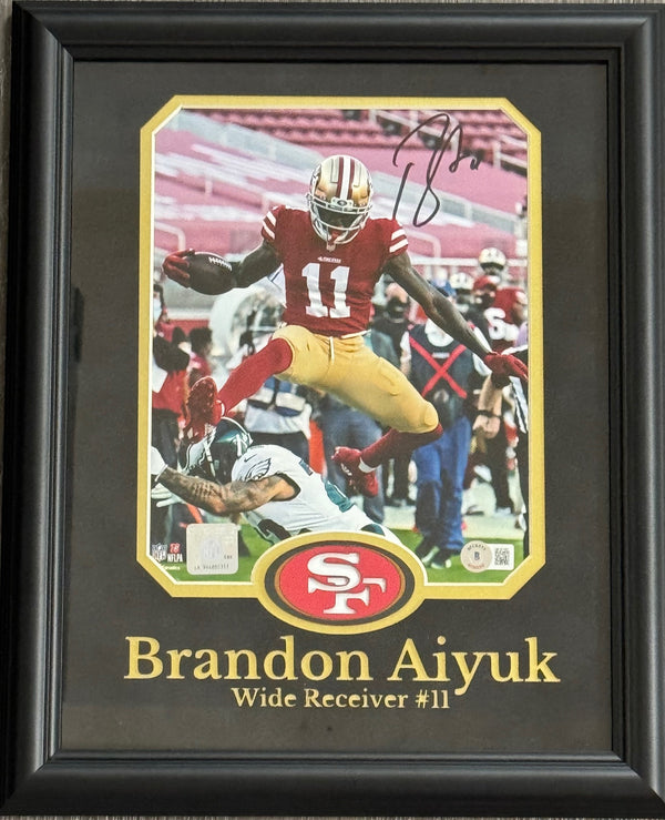 Brandon Aiyuk Autographed Framed 8x10 Photo (Beckett)