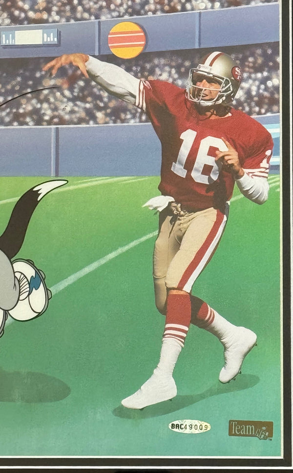 Joe Montana Signed "Catch The Birdie" L.E. Cel 279/750 Upper Deck & Warner Bros. 1996