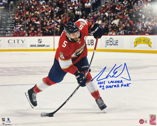 Aaron Ekblad Multi-Inscribed Autographed Panthers Shooting 16x20 Photo