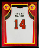 Tyler Herro Autographed Framed Miami Heat Home Jersey (JSA)