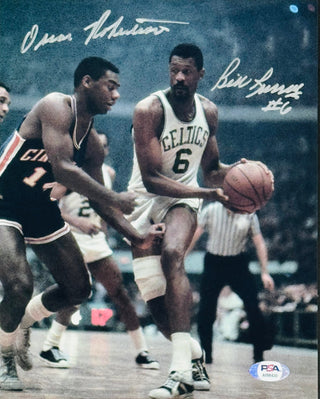 Bill Russell & Oscar Robertson Signed 8x10 Basketball Photo (PSA)