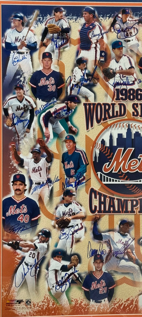 1986 New York Mets Autographed Framed Team Photo