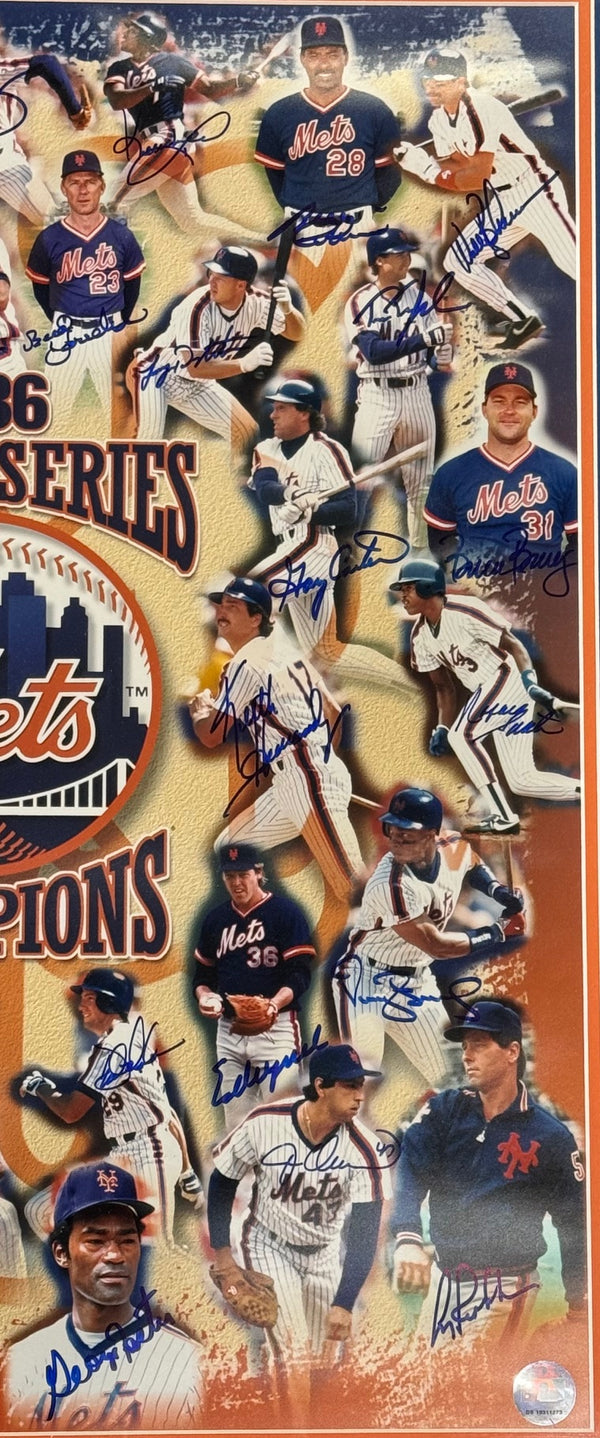 1986 New York Mets Autographed Framed Team Photo