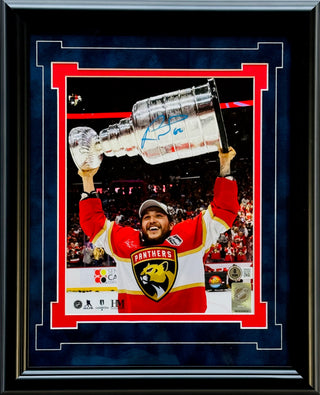 Brandon Montour Signed Panthers 8x10 Framed Photo Raising Stanley Cup (Beckett Witness)