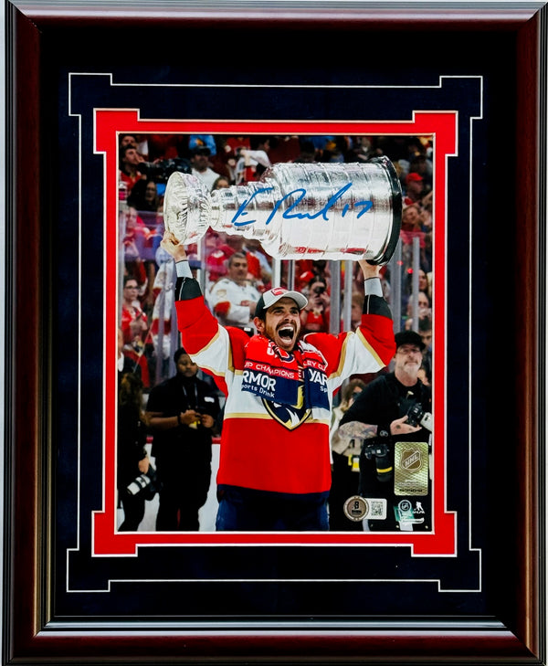 Evan Rodrigues Signed Florida Panthers Stanley Cup 8x10 Photo Framed Photo (Beckett)