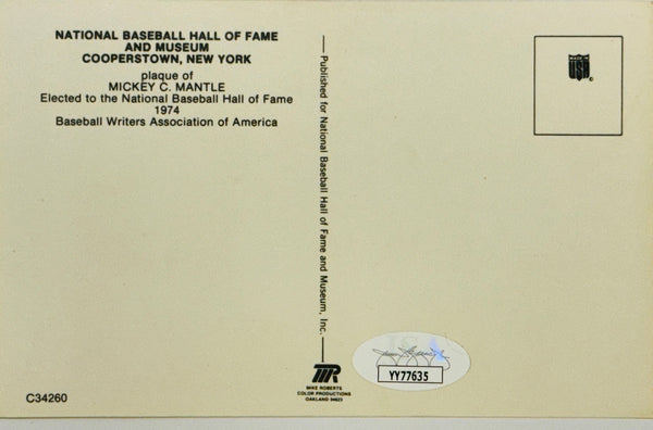 Mickey Mantle Autographed Hall of Fame Plaque (JSA)