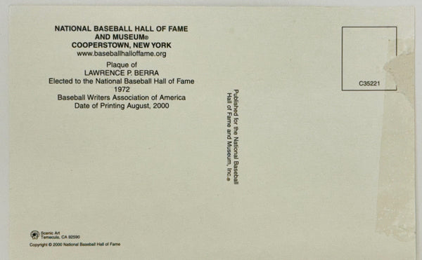 Yogi Berra Autographed Hall of Fame Plaque (LTD)