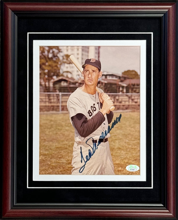 Ted Williams Autographed 8x10 Framed Baseball Photo (JSA)