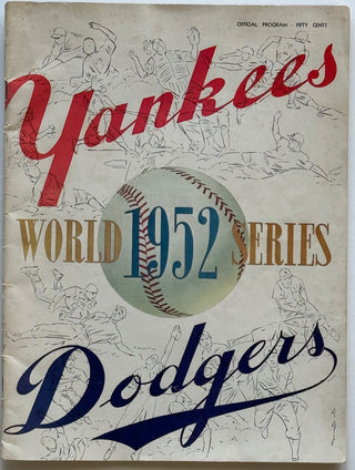 1952 Vintage World Series Program NY Yankees Vs Brooklyn Dodgers