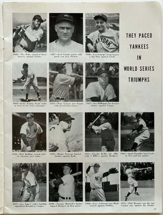 1952 Vintage World Series Program NY Yankees Vs Brooklyn Dodgers