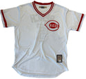 Johnny Bench Autographed Majestic Cooperstown Collection XL Reds Jersey (JSA)