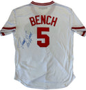 Johnny Bench Autographed Majestic Cooperstown Collection XL Reds Jersey (JSA)