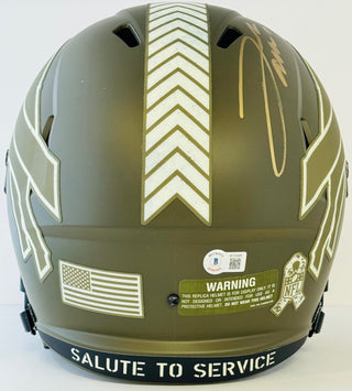 Josh Allen Autographed Full Size Bills Salute to Service Helmet (Beckett)