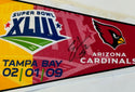 Edgerrin James Autographed Super Bowl XLIII Cardinals vs Steelers Pennant