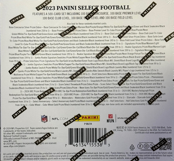 2023 Panini Select NFL Trading Card Box