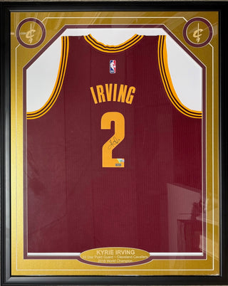 Kyrie Irving Autographed Framed Cleveland Cavaliers Jersey (Fanatics)