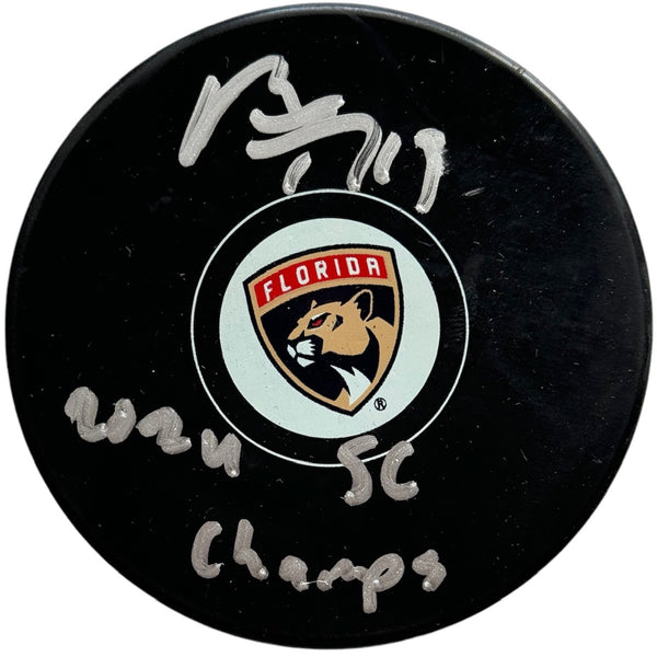 Matthew Tkachuk Autographed "2024 Stanley Cup Champs" Florida Panthers Puck (Beckett)