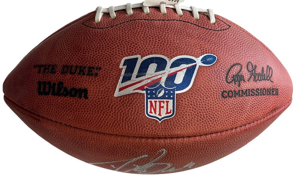 Drew Brees Autographed Authentic 100 NFL Wilson Football (Beckett)